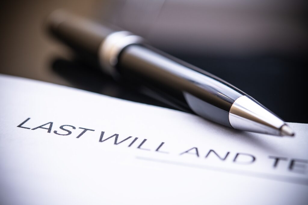 close view last will testament document