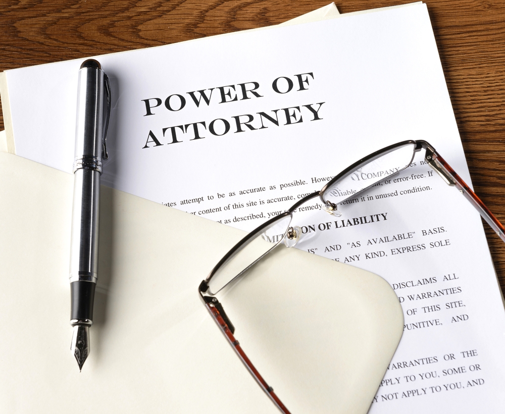 power of attorney file on desk